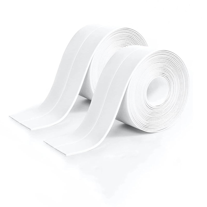 BLUEJUNWEI Caulk Tape - Updated Enhanced Adhesive, Caulk Tapes Waterproof Self Adhesive, Traditional Caulking Sealant Replacement, Caulking Strips for Toilet, Bathroom, Sink, Bathtub, Floor Wall Edge Protector - Image 1